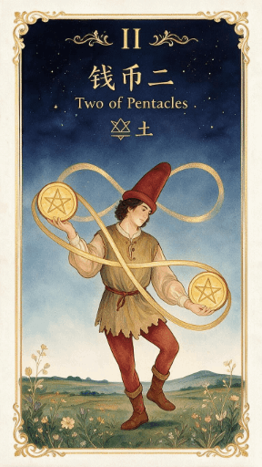 钱币二 Two of Pentacles