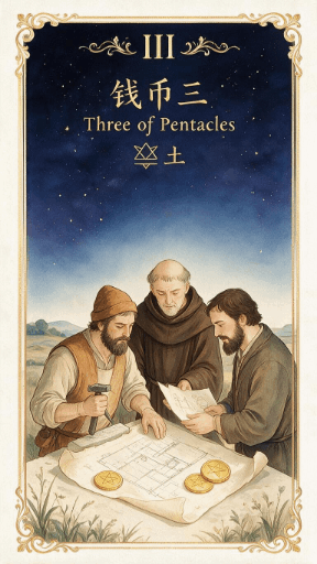 钱币三 Three of Pentacles