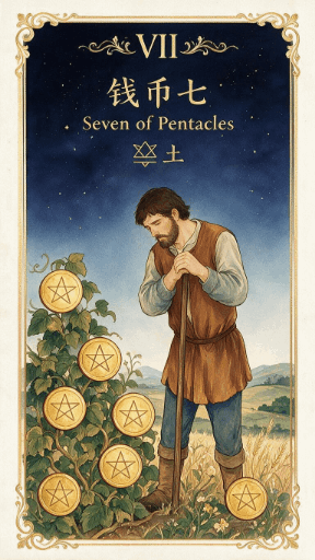 钱币七 Seven of Pentacles