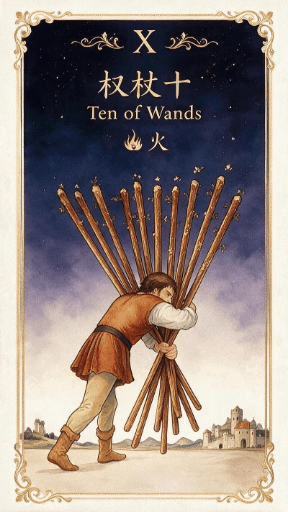 权杖十 Ten of Wands