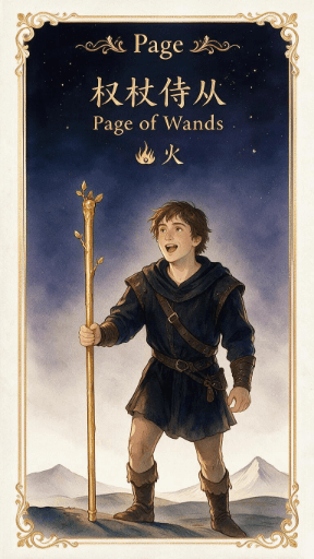 权杖侍从 Page of Wands